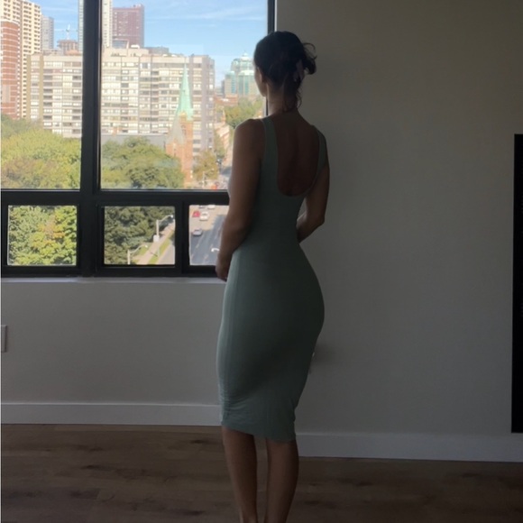 Nude Lucy double layered tight stretchy comfortable dress mid length dress - Picture 2 of 2